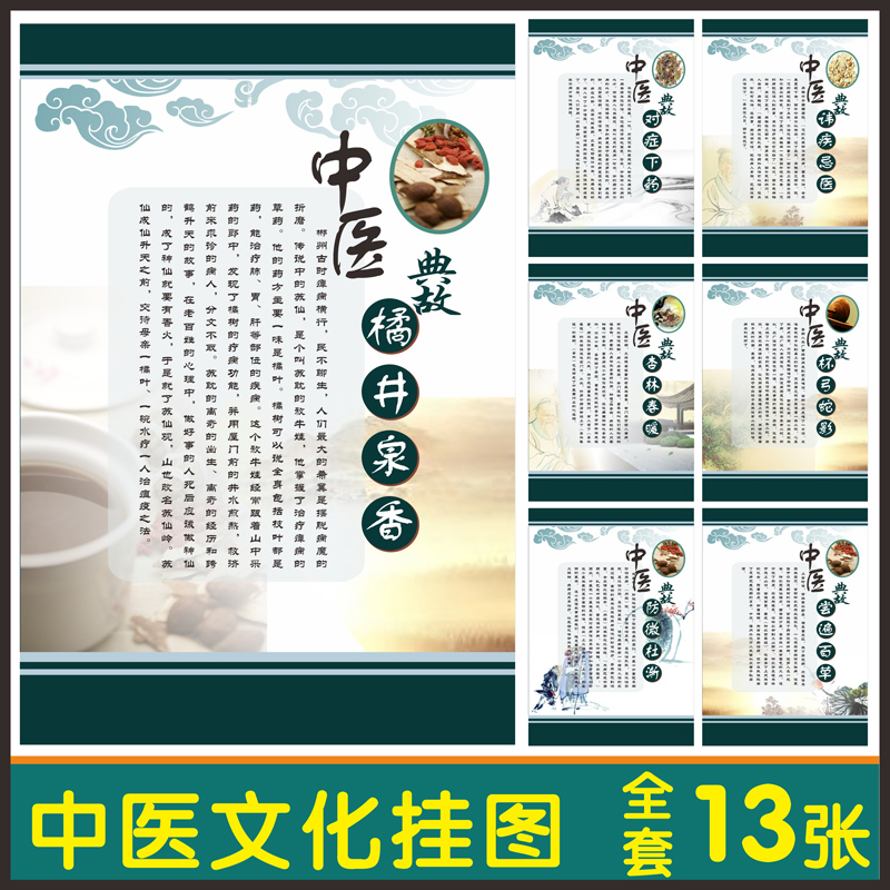 中药|中医文化挂图宣传画|医院宣传海报展板图宣传单