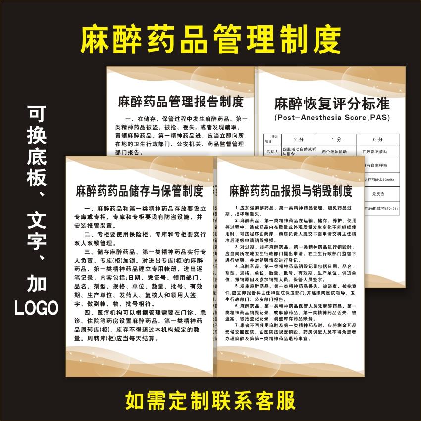 麻醉药品存储保管报损销毁报告管理制度麻醉恢复室评分标准标识牌
