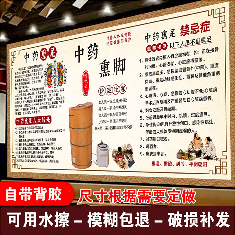 足疗的好处中药熏蒸脚熏脚禁忌足底反射区足底按摩海报墙贴画挂画