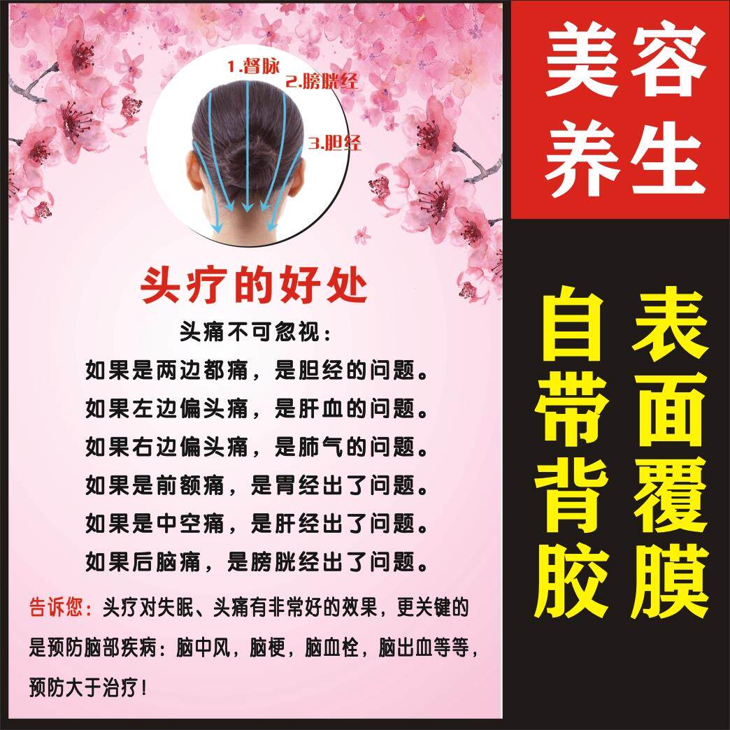 头疗的好处头疗的功效作用美容院养生馆SPA会所海报宣传墙贴海报