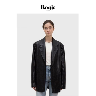 西服中长款 Life皮衣外套女高级感炸街西装 Rouje 夹克上衣 现货