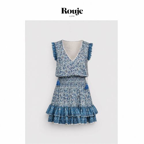 【现货】Rouje Life伦敦碎花衬衫+短裙26夏季蓝色套装连衣裙
