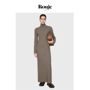 Life慵懒立体绒感羊毛纸片人长短针织高领连衣裙女 Rouje 现货