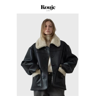 Life正反两穿皮毛一体外套加厚保暖羊羔毛夹克上衣 Rouje 现货
