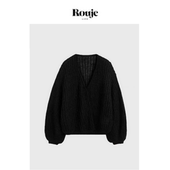 Life宽松马海毛开衫 Rouje 小众加厚针织披肩外套女厚毛衣 现货
