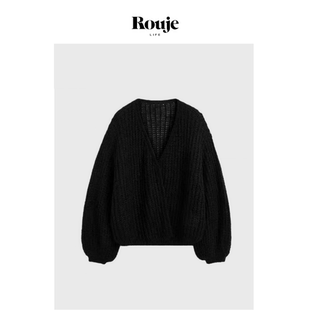 【现货】Rouje Life宽松马海毛开衫小众加厚针织披肩外套女厚毛衣