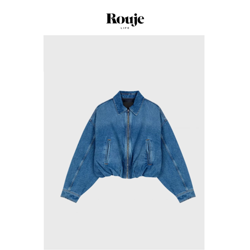 【现货】Rouje Life水洗牛仔夹克26春季复古做旧拉链短款外套