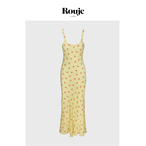 【现货】Rouje Life法式碎花吊带连衣裙女海边度假旅游沙滩长裙夏