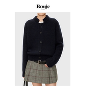 开衫 Life英国羊毛粗棒针复古风小立领果实扣夹克式 现货 Rouje