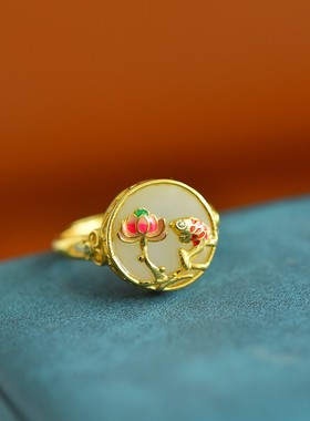 戒指指环新疆和田玉白玉