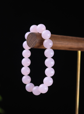 天然新疆和田玉紫色手链女士手串小巧手饰圆珠玉石女款手环包邮