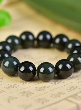 和田玉佛珠手链新疆青玉大号