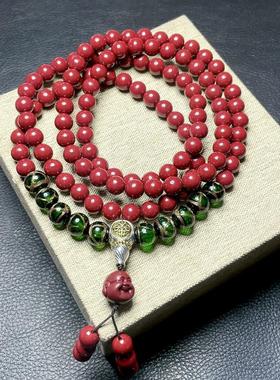 天然原矿佛珠保真帝王砂手链