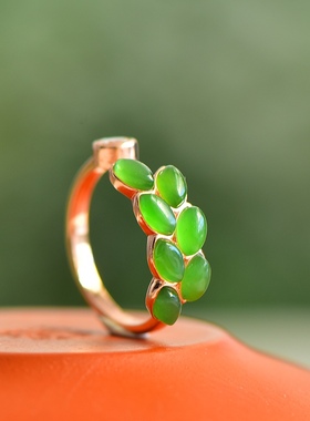 戒指马眼戒指指环和田玉碧玉