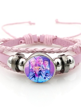 K-POP猎魔女团粉色手链饰品女孩礼物跨境动漫周边手饰品小礼品