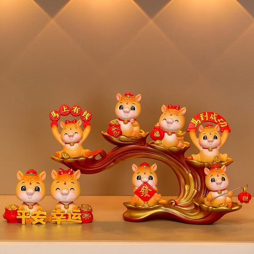 潮玩马年桌面摆设家居玄关酒柜饰品摆件礼物生肖马吉祥物手办公仔