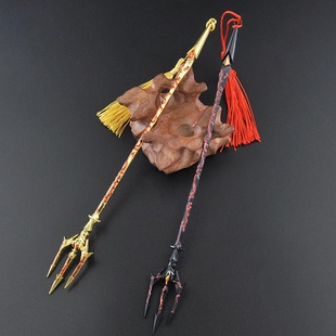 DL唐三大陆22厘米雷电三叉戟全合金全金属学生玩具模型摆设品钥匙