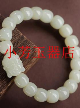 和田玉佛头手链大日如来佛祖珠子男女佛像白玉珠子手串情侣款处理