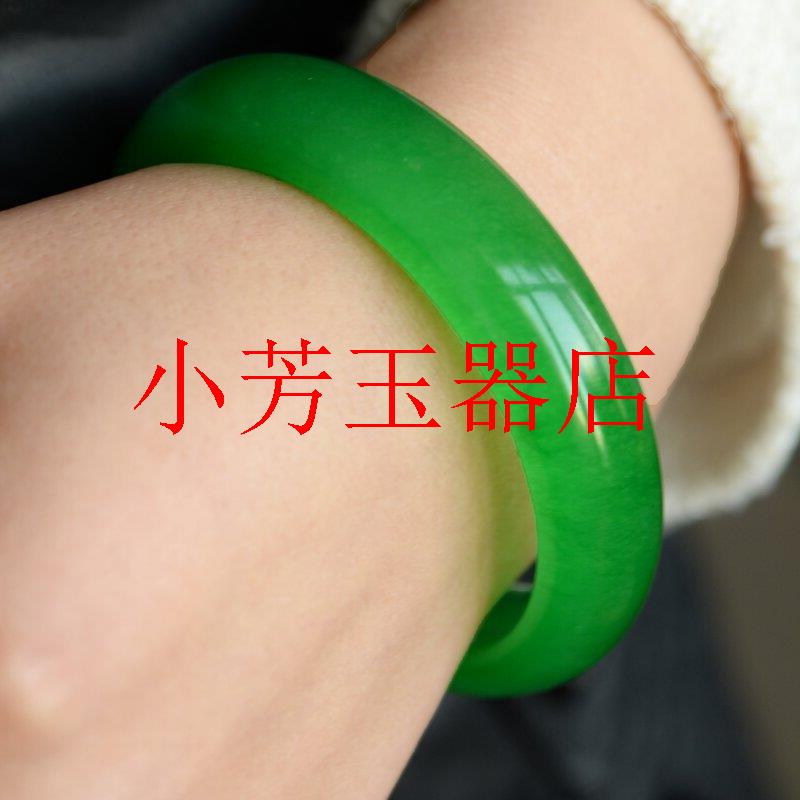 缅甸老坑阳绿翡翠色手镯冰种祖母绿玉镯女手饰送妈妈送礼高端透润