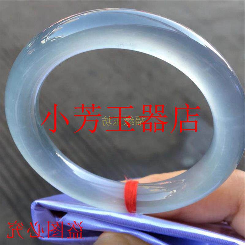 缅甸精选玉石翡翠色玉镯女士玉手镯冰种玻璃种圆条晴水镯少女饰品