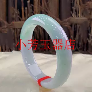 缅甸冰种翡翠色玉手镯女款玉镯子春彩满绿油青年轻少女款翡翠手镯