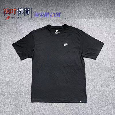 NIKE耐克短袖男夏新款宽松透气休闲运动圆领棉T恤黑色FV0376-010