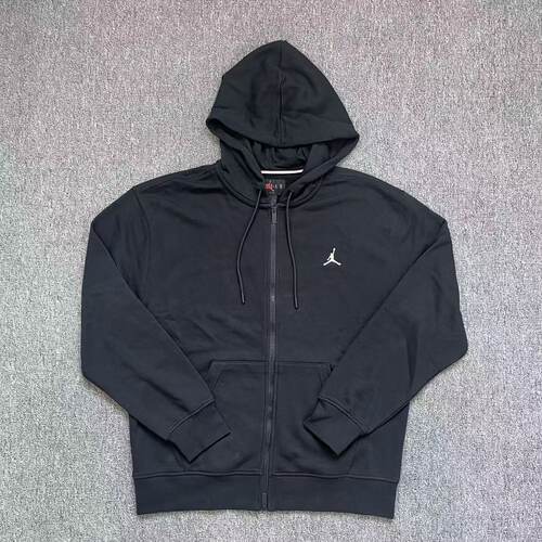 正品Nike耐克JORDAN男子运动休闲针织毛圈夹克连帽外套FV7292-010