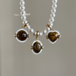 暖冬招财纳福虎眼石天然贝母可拆卸吊坠万能吊坠单坠 That