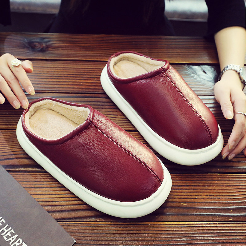 全真皮防水秋冬棉拖鞋季外穿加绒保暖厚底女士踩屎感室内棉鞋男款,居家布艺,居家棉拖/棉鞋,淘宝优惠券,粉丝福利购,淘宝优惠卷