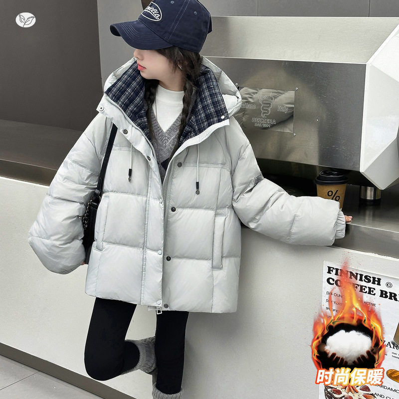 女童夹棉加厚外套2025冬季新款中大童韩系格子拼接面包服保暖棉衣,童装/婴儿装/亲子装,棉袄/棉服,淘宝优惠券,粉丝福利购,淘宝优惠卷