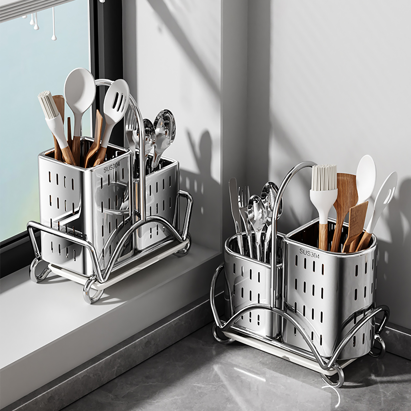 304不锈钢筷子筒厨房筷子收纳盒