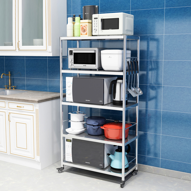 不锈钢烤箱落地储物放微波炉架