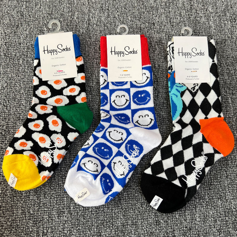 happysocks儿童袜子男女纯棉可爱