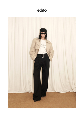 EDITO femme 2025 白色纯棉英文字母印花oversize休闲宽松t恤