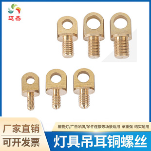 铜螺丝铜吊环带孔吊耳灯带固定卡扣螺丝黄铜柱铜挂钩五金灯饰配件