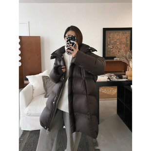 90白鹅绒 302g-310g 轮廓中长款羽绒服 无毛领版
