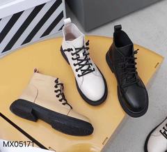 商场同款女鞋2023秋季新款真皮圆头平跟马丁靴百搭休闲单靴05171