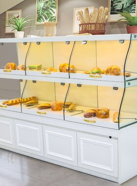 抽屉式面包柜展示柜边柜蛋糕展示柜面包中岛柜台模型玻璃柜展示架