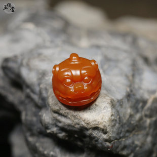 玉德堂缅甸黄玉苏工兽面兽头戒面貔貅戒指镶嵌料缅黄吊坠DIY