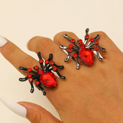 Gothic metal spider diablo personality opening ring