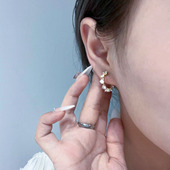 encrusted letter irregular Diamond women earrings