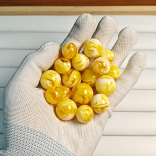 天然二代琥珀蜜蜡妖金白花圆珠散珠  DIY文玩配饰