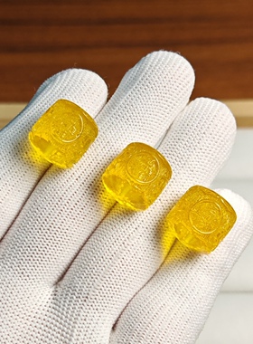 热销爆款非天然琥珀蜜蜡7A级净水金珀招财进宝桶珠DIY文玩配饰