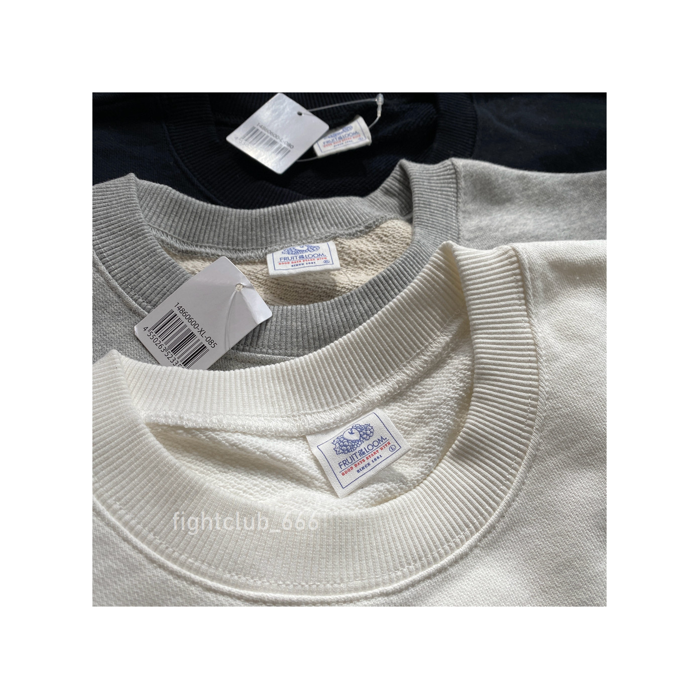 日本线fruit of the loom 3色入 水果复古高克重盎司12oz汗布卫衣