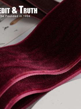 双面绒带织带花艺烘焙装饰精品丝带古典头饰diy丝绒带发饰酒红色