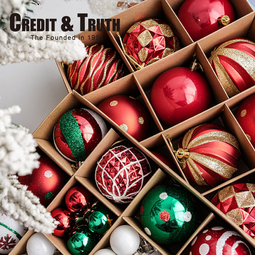 CT制带圣诞彩绘圣诞树装饰泡泡球