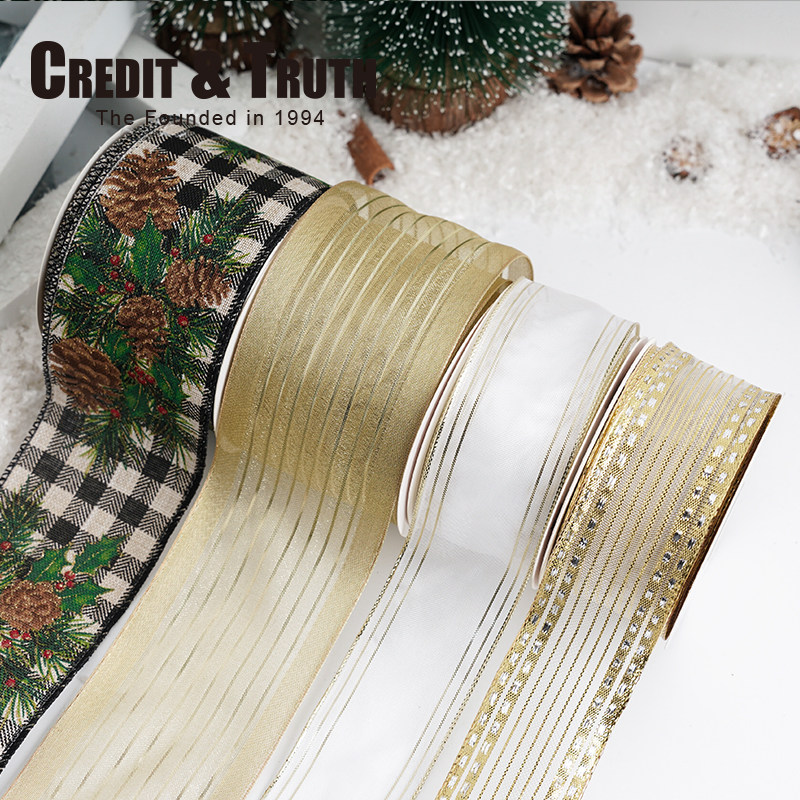 英伦复古圣诞装饰ct制带diy丝带