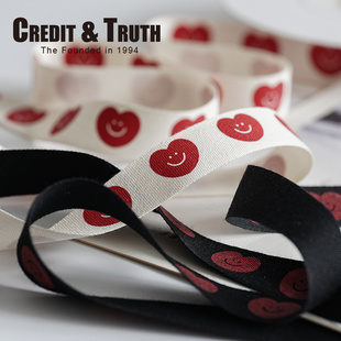 1.5cm笑脸爱心趣味造型棉带礼物包装丝带装饰带子送礼情人节丝带