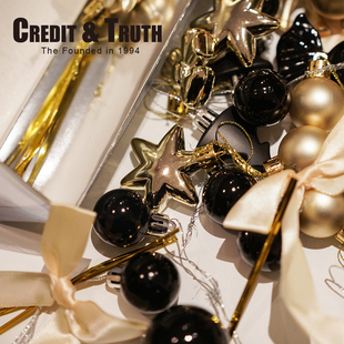 小圣诞树装饰礼盒蝴蝶结圣诞球精品圣诞挂件套盒装饰品节日布置