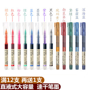 点石学生0.5mm针管型复古直液式 彩色走珠笔速干笔走珠君DS904水笔